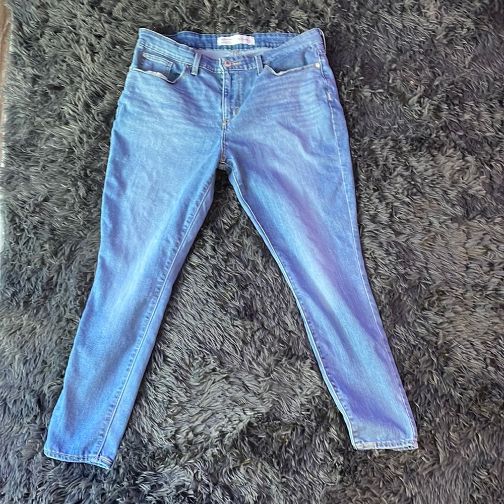 Mid rise skinny light blue jeans